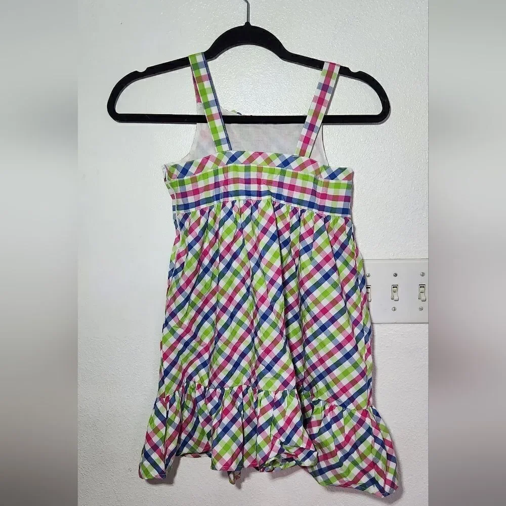 New Gymboree Girls Gingham Multicolor Dress Size 7
